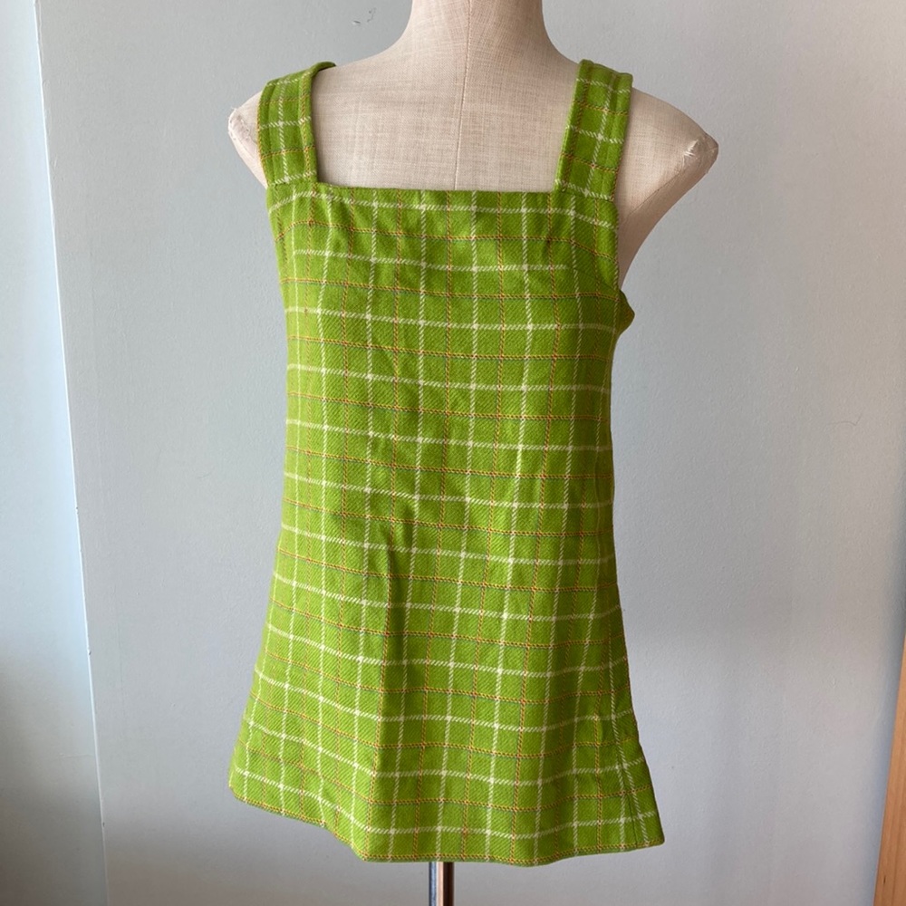 Vintage green plaid tank